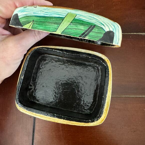 VTG Noah’s Ark Hand-painted Trinket Keepsake Box Made in India Baby Gift - Picture 2 of 11